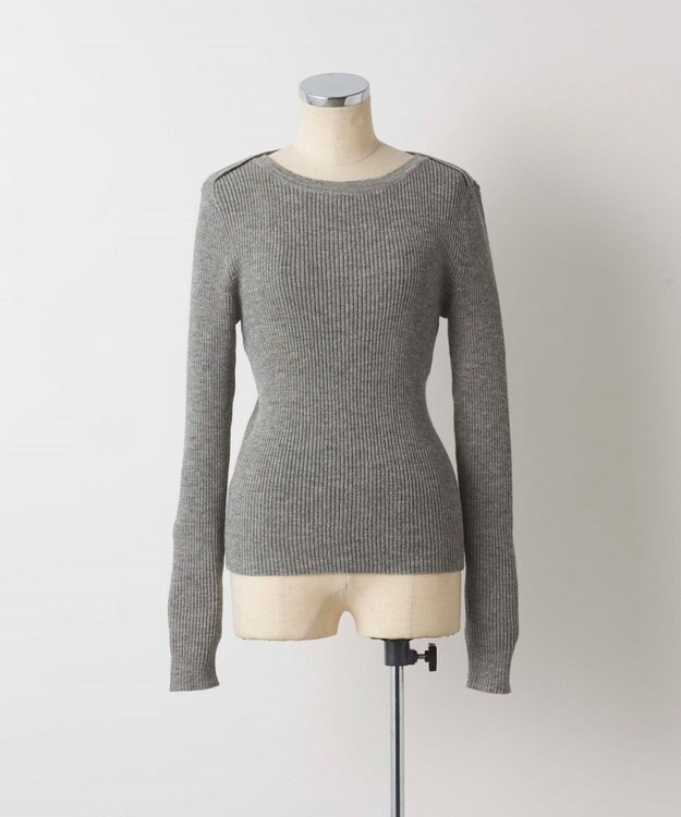 TOQUE 〈大草直子さんアドバイザー〉ベビーアルパカ ミドルゲージ ボートネックニット グレー