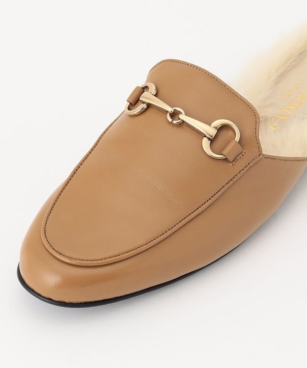 自由区 【CORSO ROMA】ファーローファー ミュール キャメル系