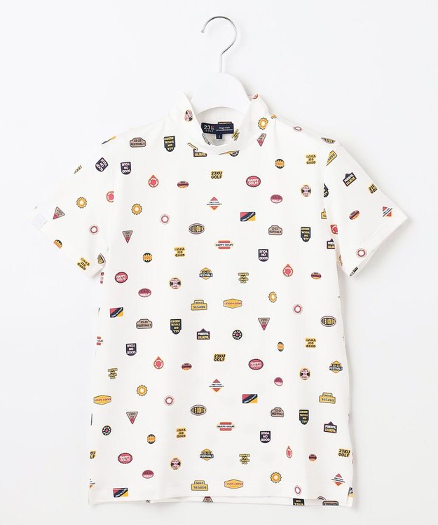 23区GOLF 【WOMEN】【吸水速乾・UVケア】ステッカープリント モックネックシャツ ホワイト系5