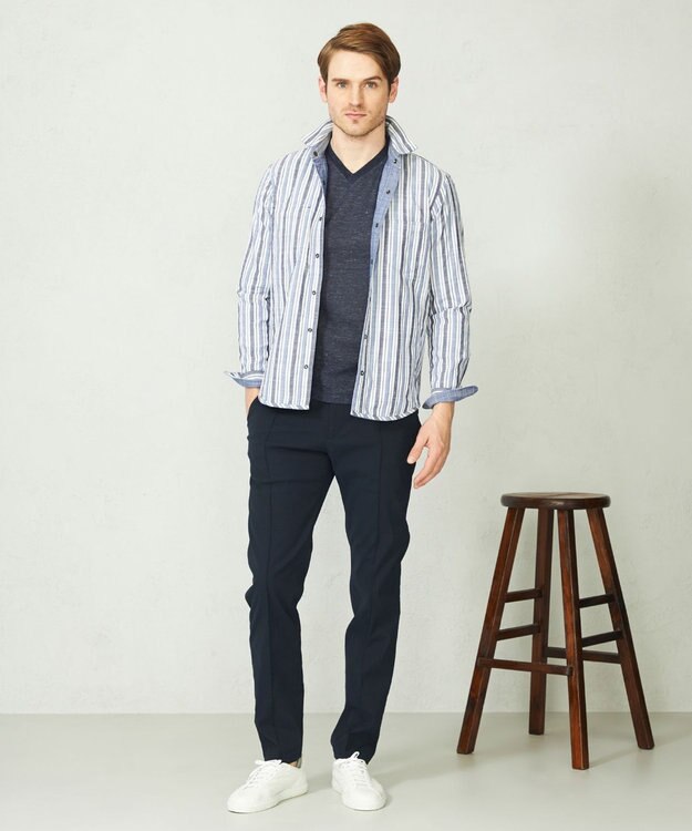 JOSEPH ABBOUD 【ウエストも伸びる/ECO撥水】アクティブレジャー パンツ ネイビー系