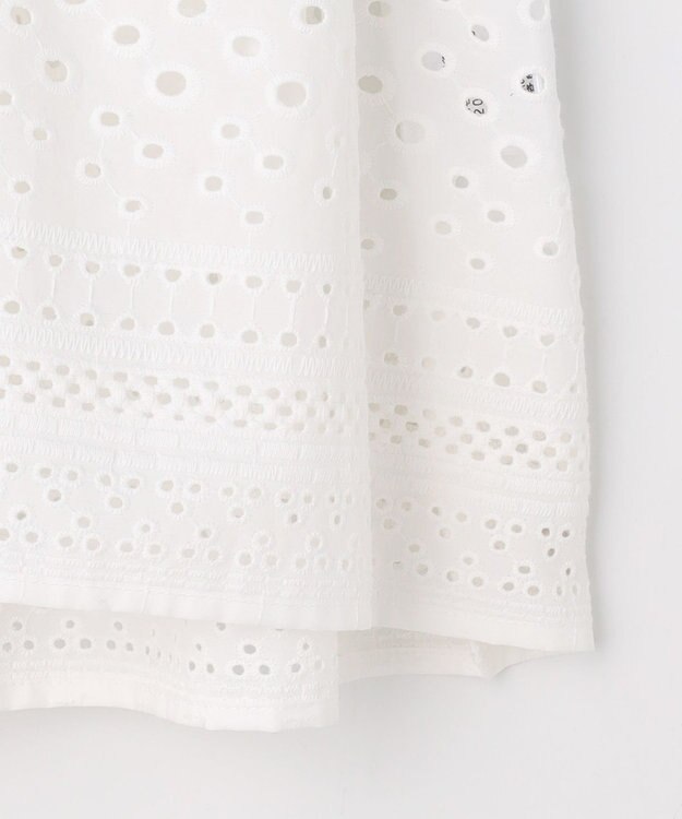 組曲 【先行予約】エンブロイダリーレーススタンドネック ブラウス ホワイト系