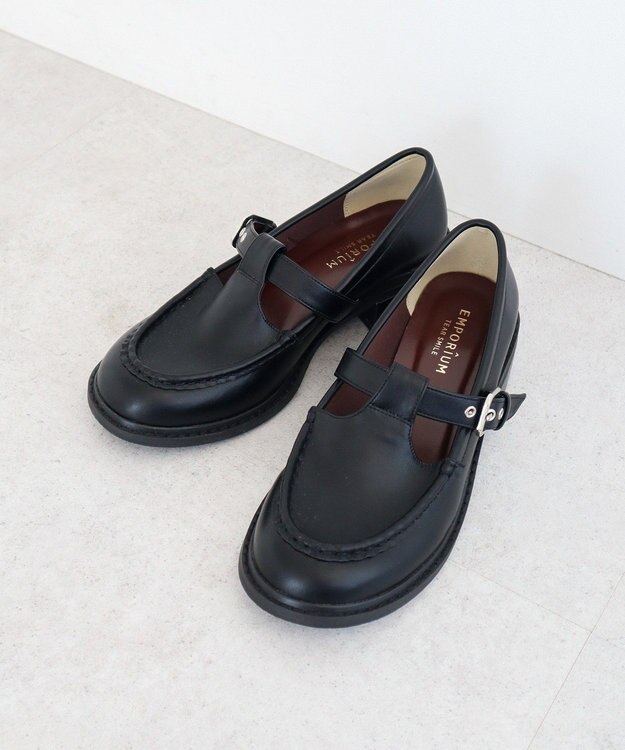 Green Parks ＥＴＳ．Ｔストラップローファー Black