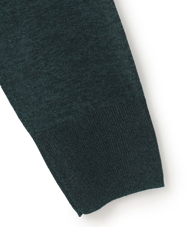 ICB 【洗える】ラメシアー モックネックニット パイングリーン系