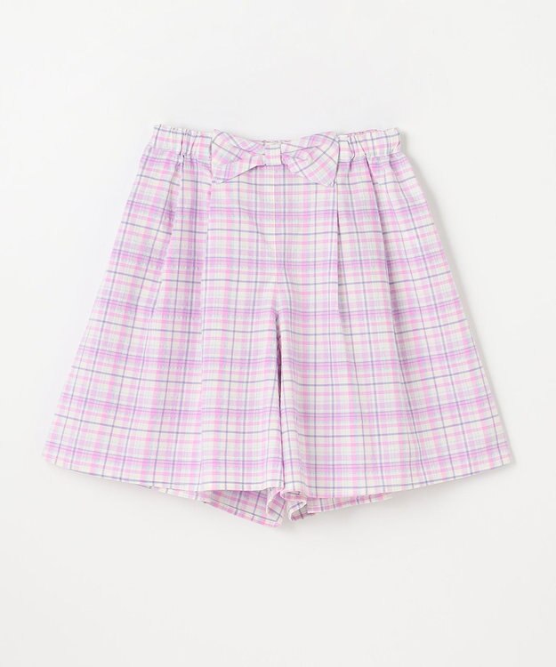 ANY KIDS チェック柄キュロット ラベンダー