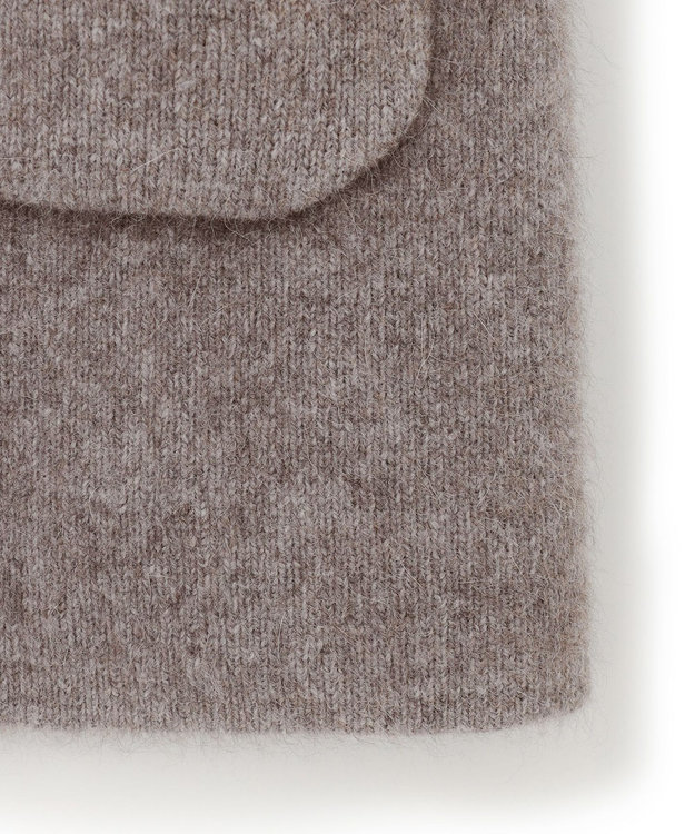 23区 【洗える】ラクーンブレンドダブルフェイス フーディー ニットカーディガン ブラウン系