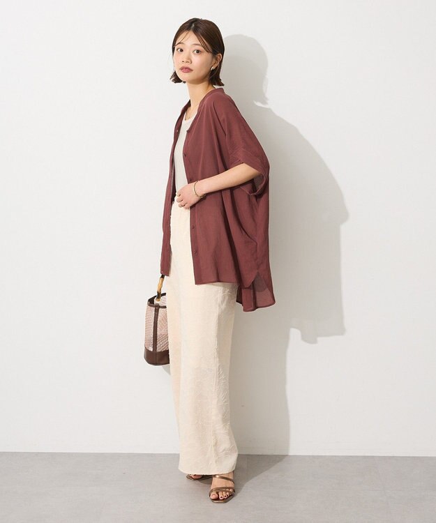CRAFT STANDARD BOUTIQUE ヴィンテージボイルミルフィーユチュニック Brown