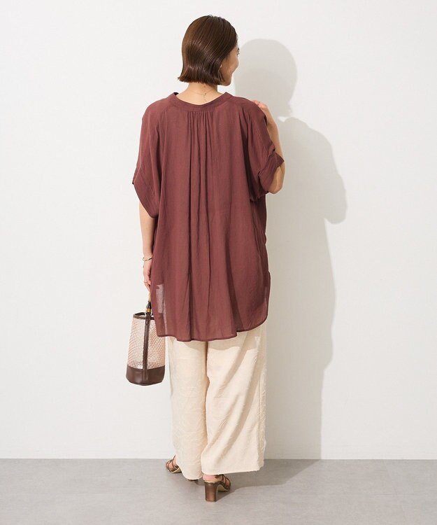 CRAFT STANDARD BOUTIQUE ヴィンテージボイルミルフィーユチュニック Brown