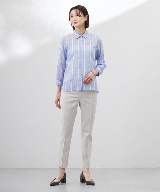 J.PRESS LADIES 【セットアップ対応・洗える・撥水】コットンFITTY テーパード パンツ ライトベージュ系