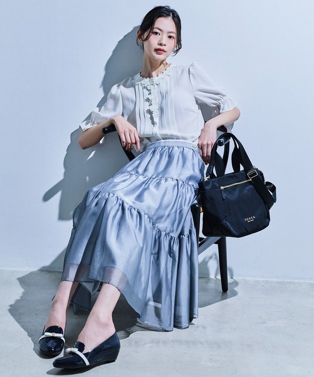 TOCCA 【鈴木ゆうかさん着用】CRYSTAL SHEER スカート グレー系
