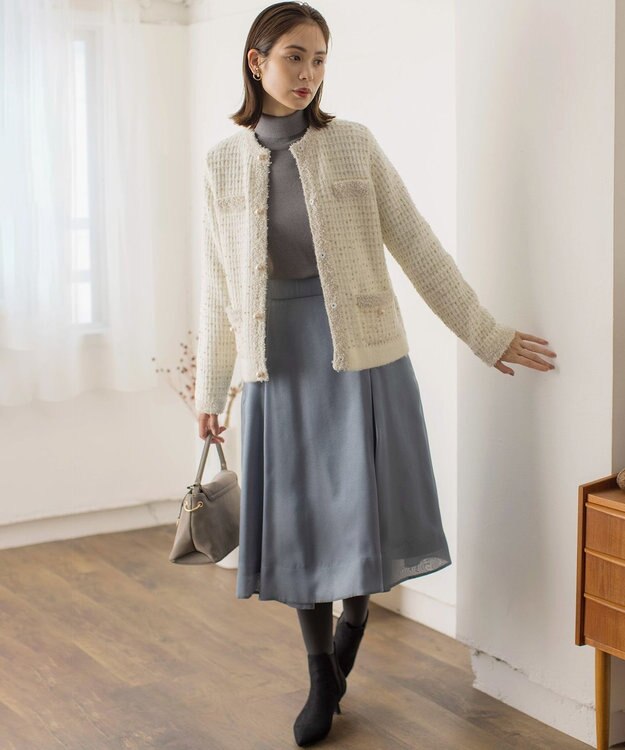 組曲 【WEB限定色あり】ELENA タートルネック ニット チャコールグレー系