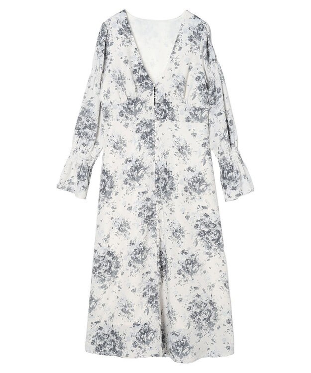 Maison de FLEUR フラワープリントワンピース Gray