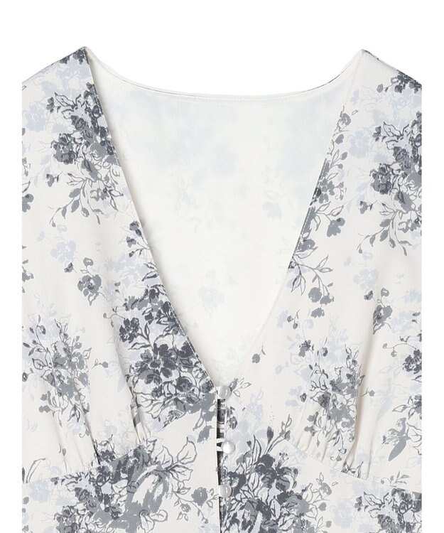 Maison de FLEUR フラワープリントワンピース Gray