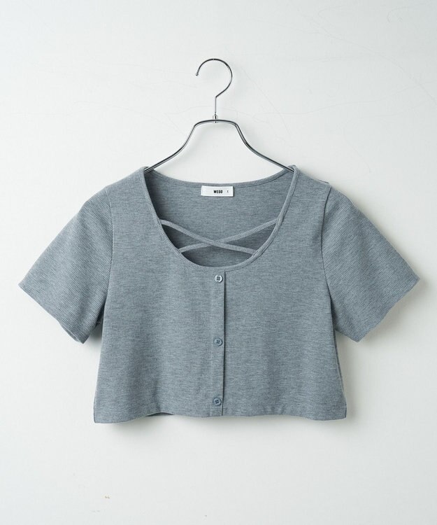 WEGO フロントクロスショートリブT グレー