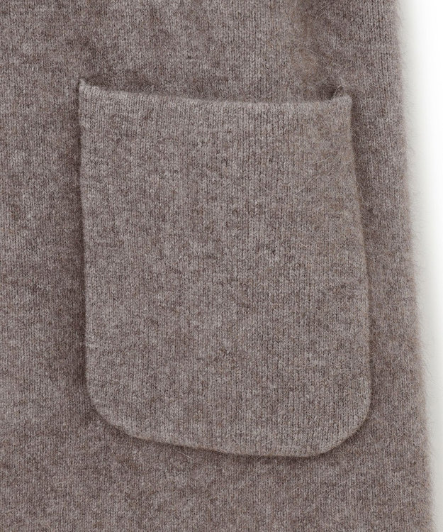 23区 【洗える】ラクーンブレンドダブルフェイス フーディー ニットカーディガン ブラウン系