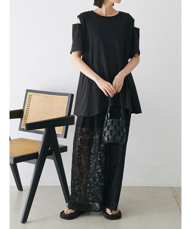 Green Parks ショルダーカットチュニック Black