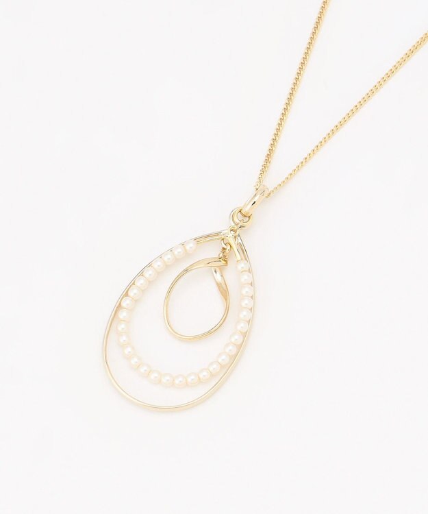 J.PRESS LADIES ドロップパール ネックレス ゴールド系