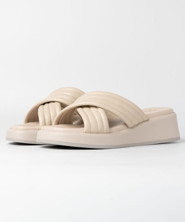 BONTRE 【BONTRE/ボントレ】パフィーステッチクロスサンダル/40351-US アイボリー