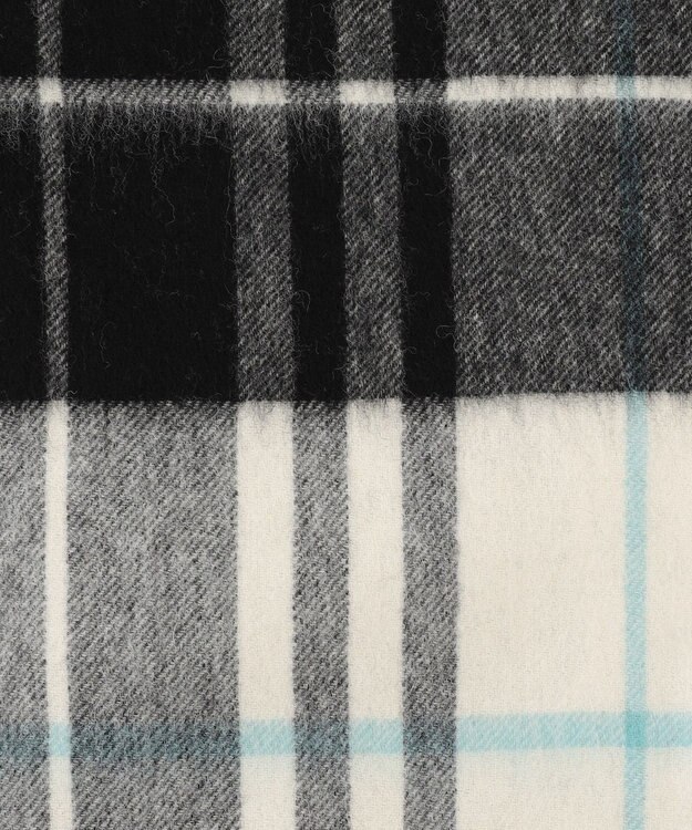 組曲 ウールチェックストール サックスブルー系
