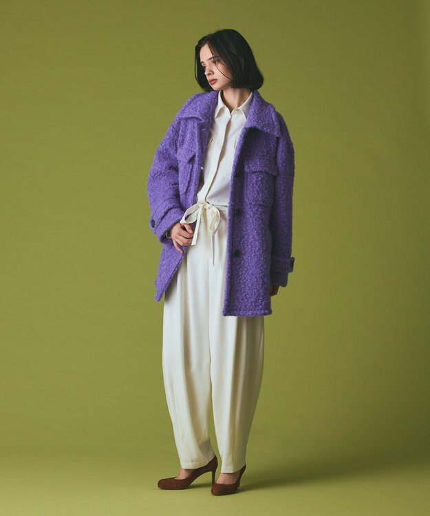 GRACE CONTINENTAL ウールワイドレッグパンツ キナリ