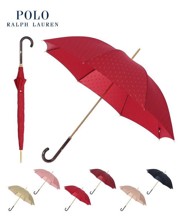 MOONBAT 【日本製】POLO RALPH LAUREN (ポロ ラルフローレン)長傘 ポロポニージャカード レッド