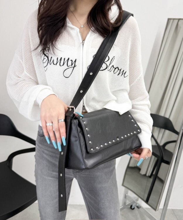 WEGO フラップスタッズショルダー ブラック