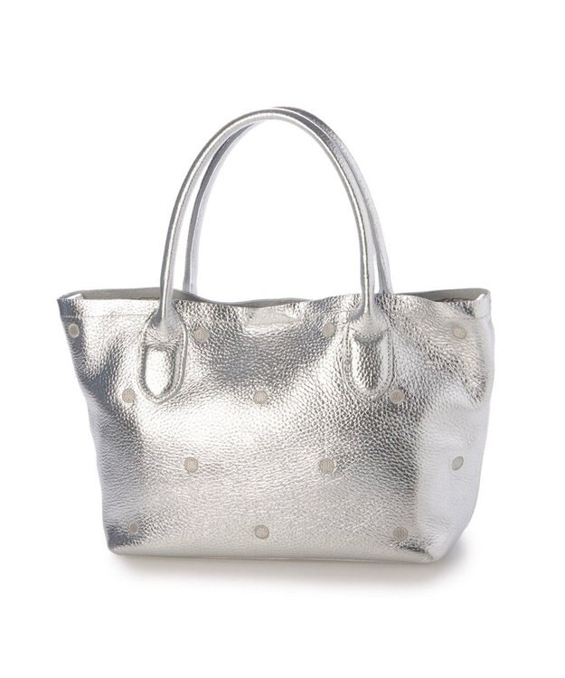 UNBILLION ペルケ perche / 牛革ドット刺繍2wayトートS ライトシルバー