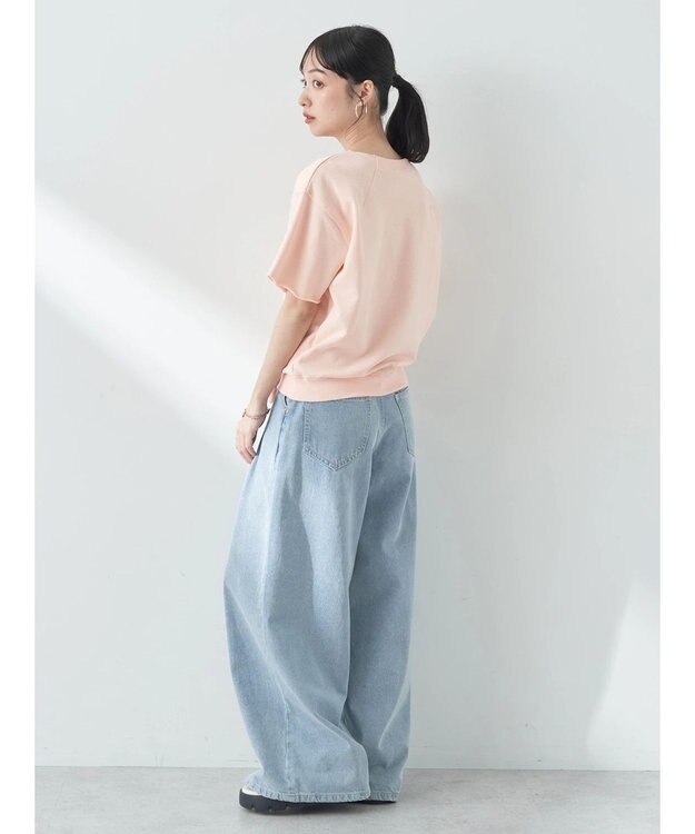 earth music&ecology デザインネックウラケプルオーバー Pink Orange