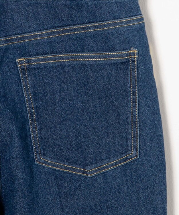 WEGO ハイウエストストレッチフレアデニムサロペット デニム中濃色