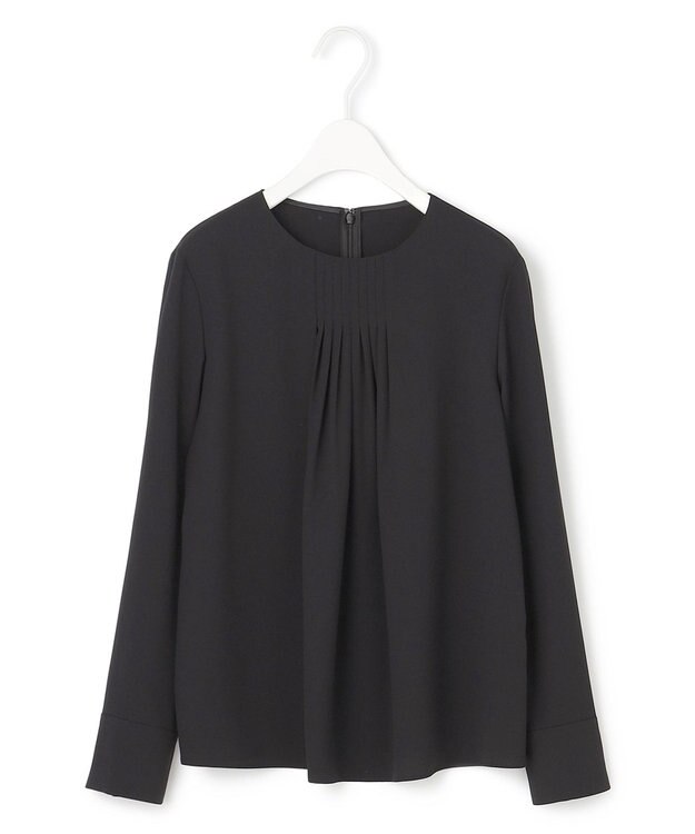 ICB L 【洗える】 ストレッチジョーゼット ブラウス ブラック系