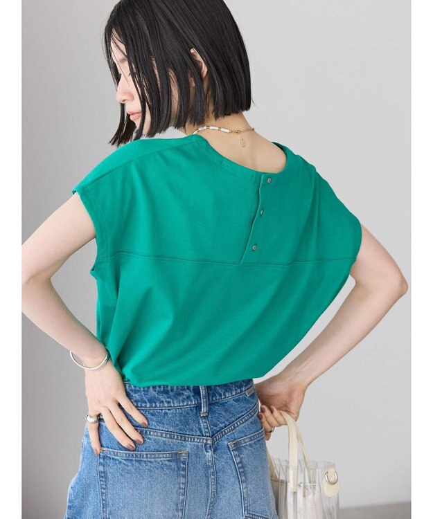 AMERICAN HOLIC バックボタンフレンチスリーブプルオーバー Green