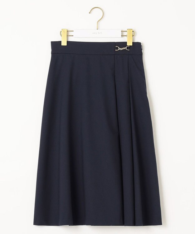 ANY SIS 【接触冷感機能付き】チェーンビットポイント スカート ネイビー