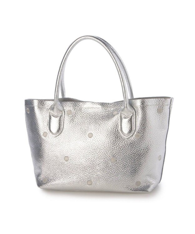 UNBILLION ペルケ perche / 牛革ドット刺繍2wayトートS ライトシルバー