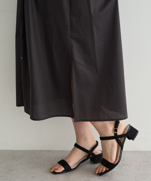 YECCA VECCA 【ORGABITS】タックシャツワンピース Charcoal Gray