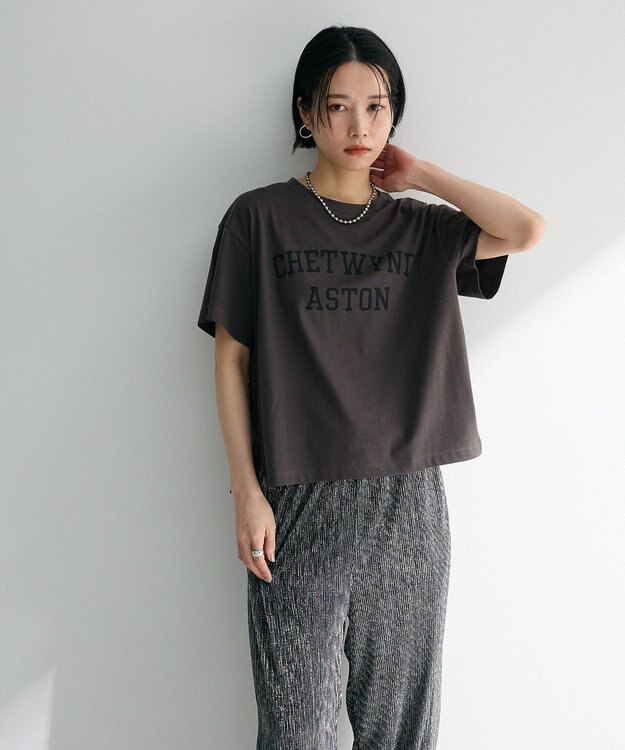 Green Parks 汗染み防止カレッジロゴボックスＴシャツ Charcoal Gray