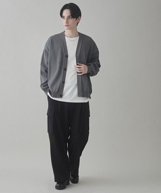 WEGO クリアライトリバーシブルカーディガン グレー