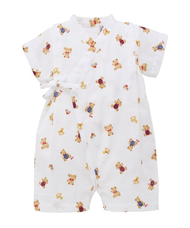 MIKI HOUSE HOT BISCUITS 【ミキハウス】【50-80cm】甚平オール 白