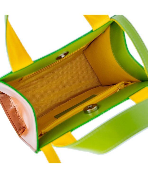 tsumori chisato CARRY キラネコエコレザー ハンドバッグ 2way ショルダーバッグ グリーン