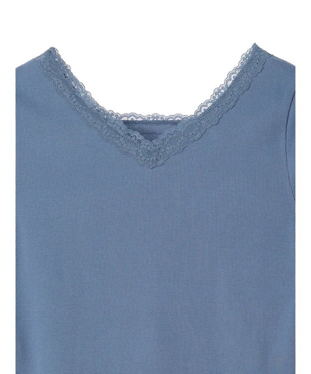 earth music&ecology 前後２ＷＡＹ襟レースプルオーバー Blue