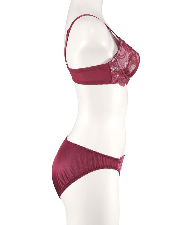 San-ai Resort（三愛水着楽園） 【WEB限定】【プチプラブラセット】純欲カラーヌーディーレーシーストリングブラ＆ショーツセット 【northerly】 ボルドー