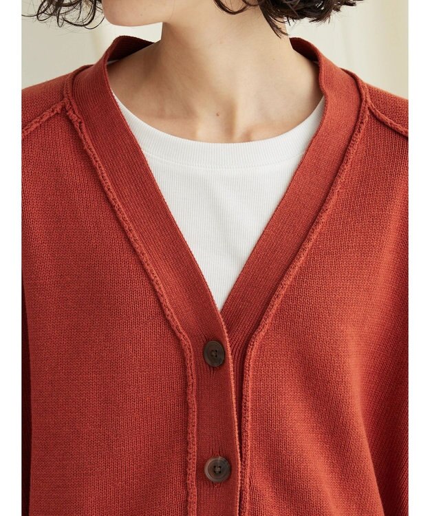 CRAFT STANDARD BOUTIQUE Ｖネックアウトリンキングカーディガン Orange