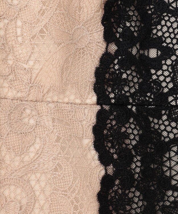 GRACE CONTINENTAL ビジュー衿レースドレス ベージュ