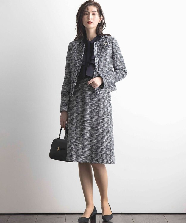 組曲 ツイードパールコサージュ ネイビー系1