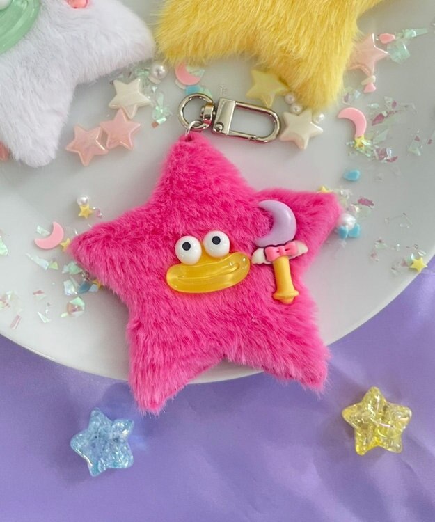 WEGO ミニお星さまモンスターぬいぐるみキーホルダー ピンク