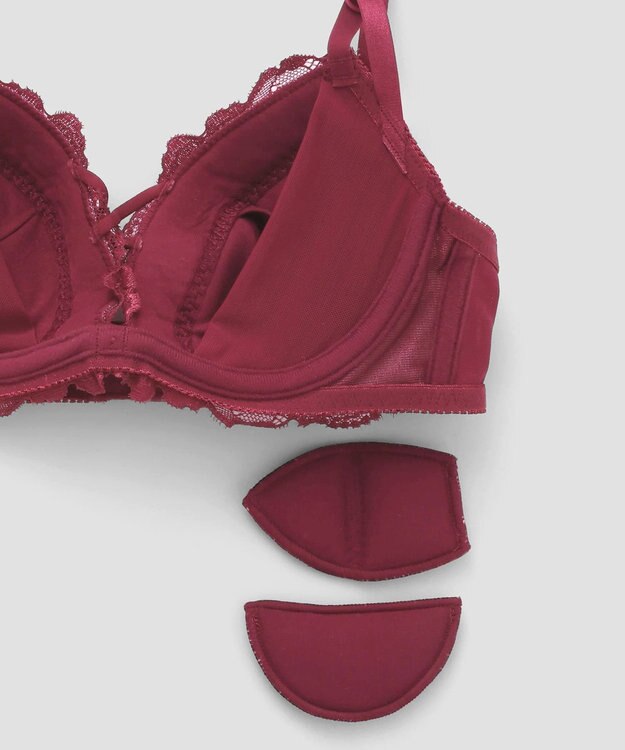 San-ai Resort（三愛水着楽園） 【WEB限定】【プチプラブラセット】純欲カラーヌーディーレーシーストリングブラ＆ショーツセット 【northerly】 ボルドー