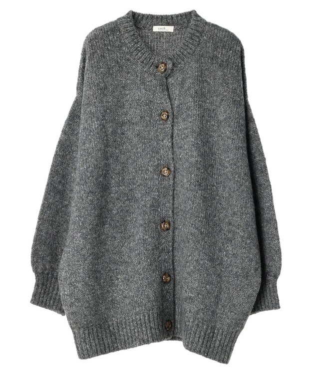 earth music&ecology ファンシーヤーンメランジカーディガン Dark Gray Mixture