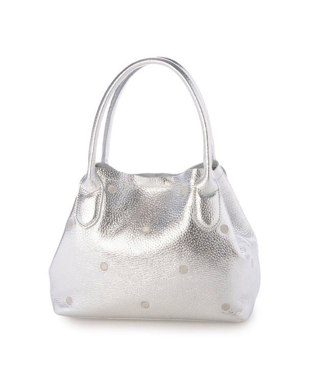 UNBILLION ペルケ perche / 牛革ドット刺繍2wayトートS ライトシルバー