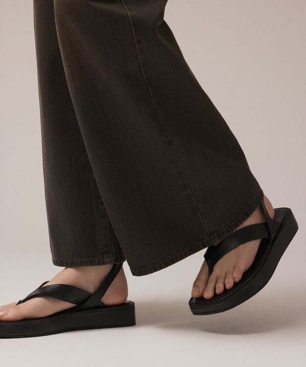 GRACE CONTINENTAL バギーデニムパンツ ブラウン