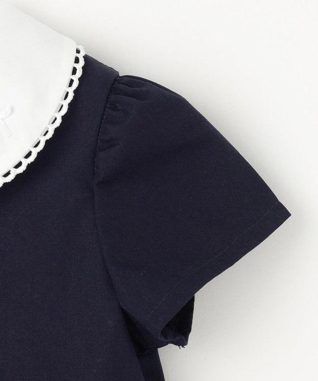 ANY KIDS 襟付き 半袖 ワンピース ネイビー