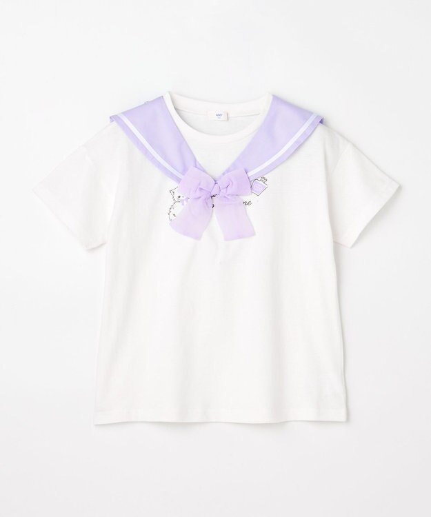 ANY KIDS 【綿100%/接触冷感】ひんやり 2WAY セーラーTシャツ オフホワイト