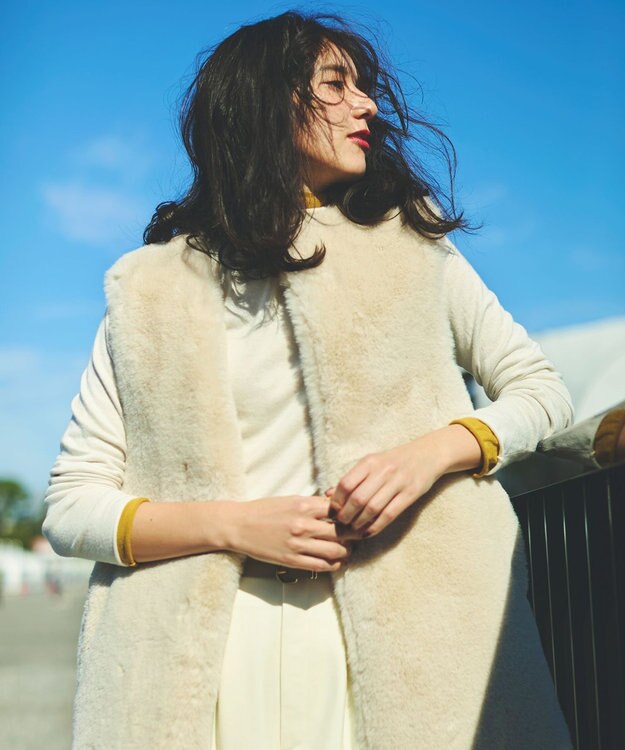 23区 L 【Oggi1月号/CLASSY.11月号掲載】スムージーコットン タートルネック ニット ホワイト系